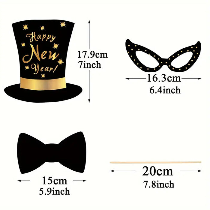 2025 New Year's Eve Photo Booth Frame & Props Kit