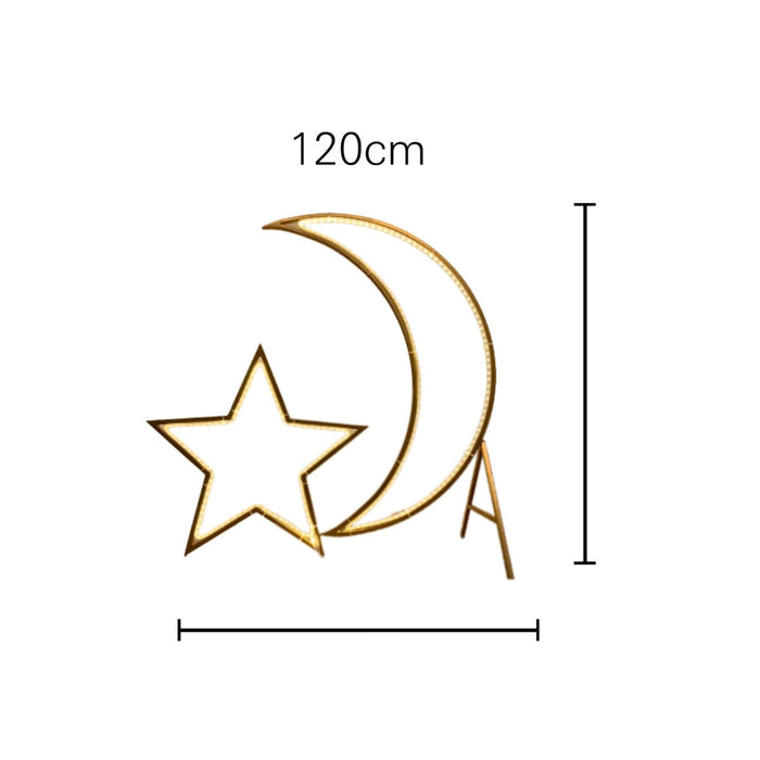 Golden Moon Star Light Decorative for Ramadan