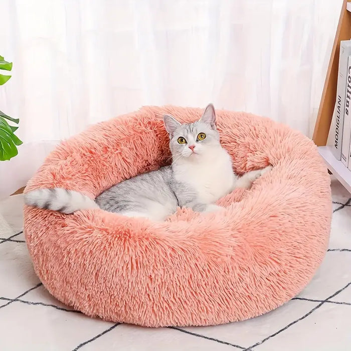 Cozy Striped Plush Pet Bed