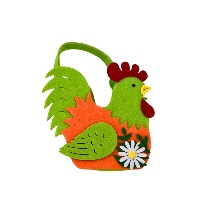 Green Rooster Egg Basket for Easter