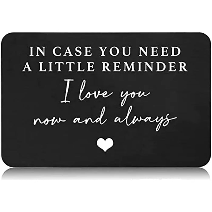 "I Love You" Engraved Aluminum Wallet Card