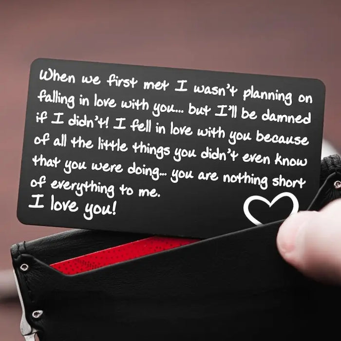 Engraved Metal Wallet Love Card