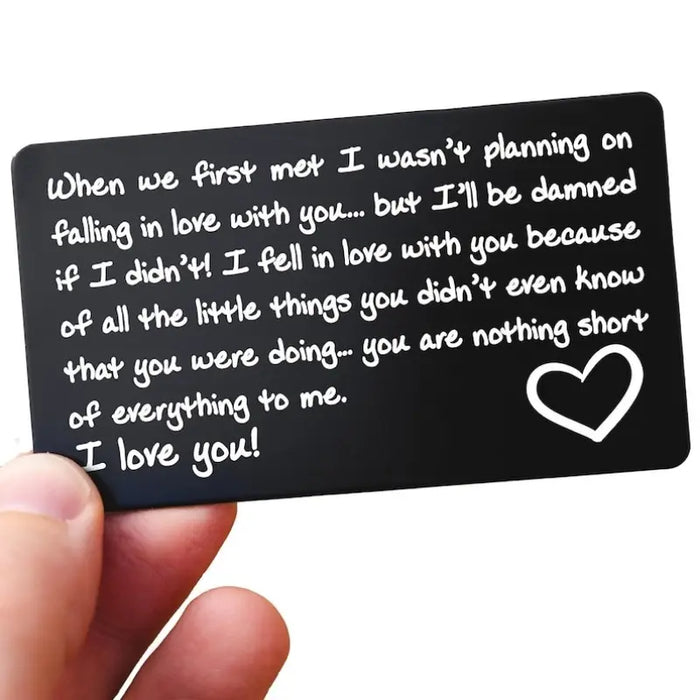 Engraved Metal Wallet Love Card