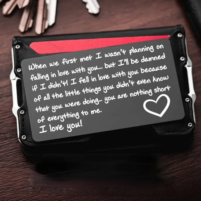 Engraved Metal Wallet Love Card