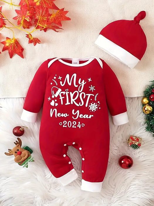 My First New Year 2024 Baby Romper Set