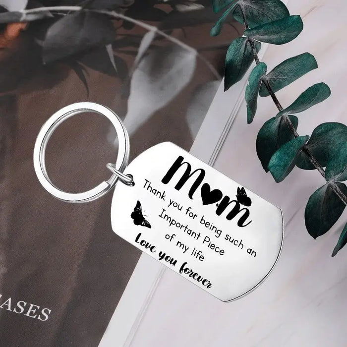 Dad & Mom Love Sentiment Keychain Set