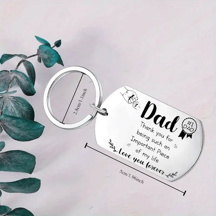 Dad & Mom Love Sentiment Keychain Set