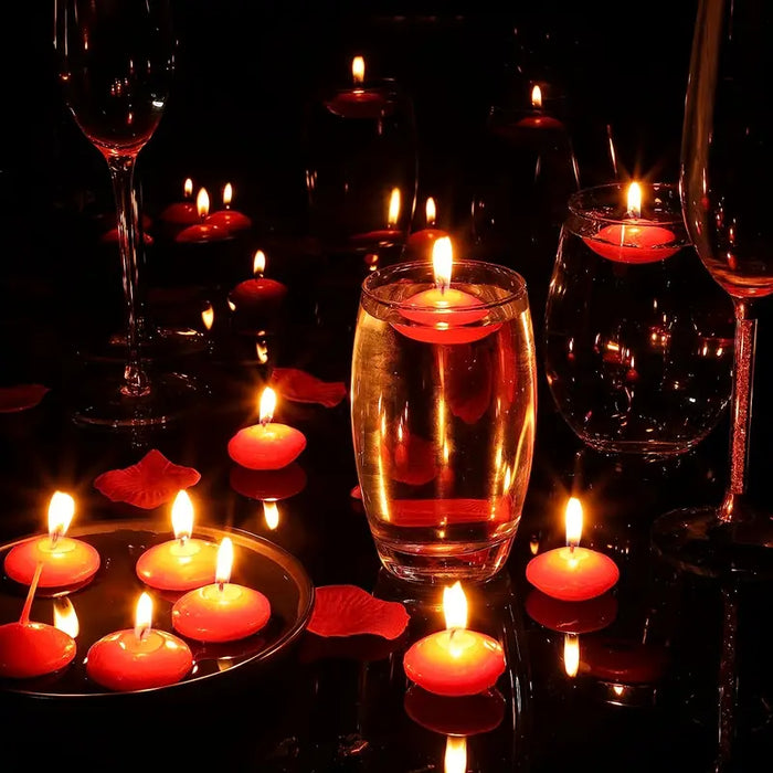 Scarlet Glow Floating Candles 10pcs