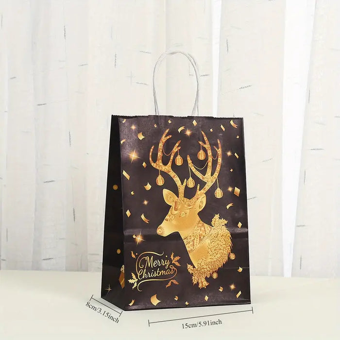 Christmas Kraft Paper Gift Bags 6pcs Pack