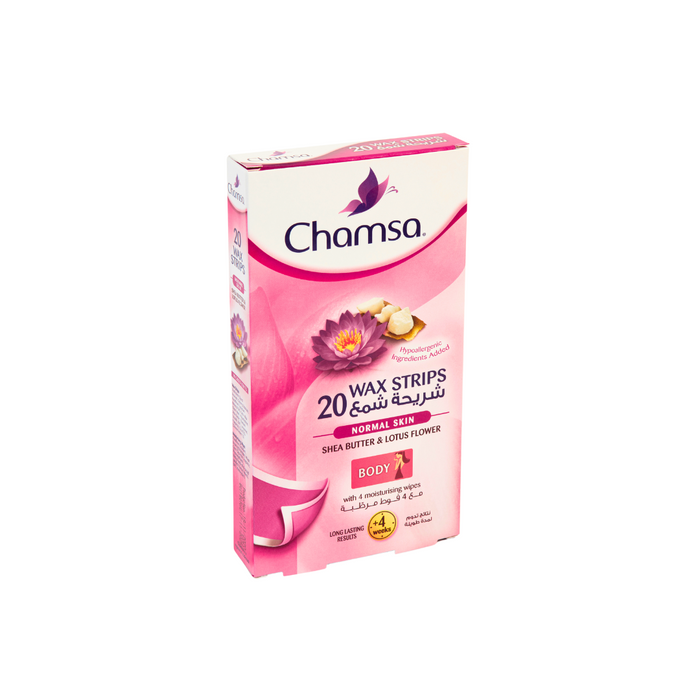 Chamsa Body Wax Strips Shea Butter & Lotus Flower 20's