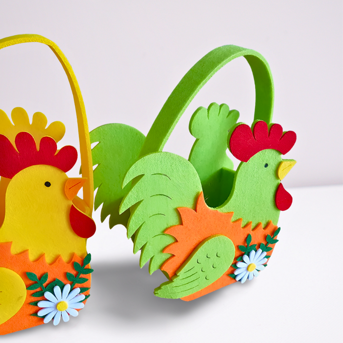 Green Rooster Egg Basket for Easter