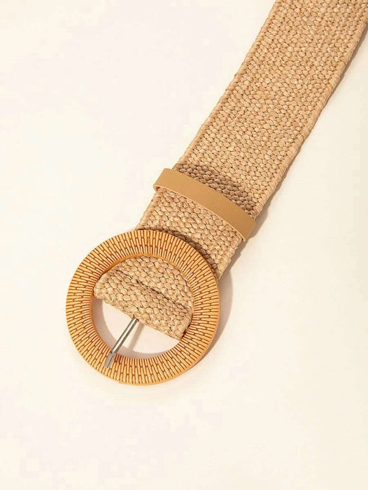 Boho Woven Wooden Buckle Belt