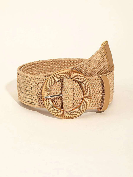 Boho Woven Wooden Buckle Belt