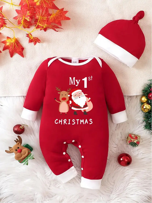 Santa & Reindeer Baby Romper Set