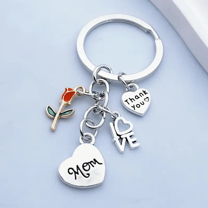 Rose Love Mom Keychain