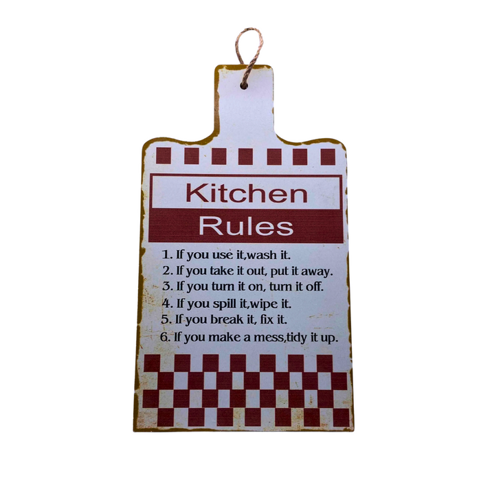 Kitchen Rules Wooden Wall Board for Home