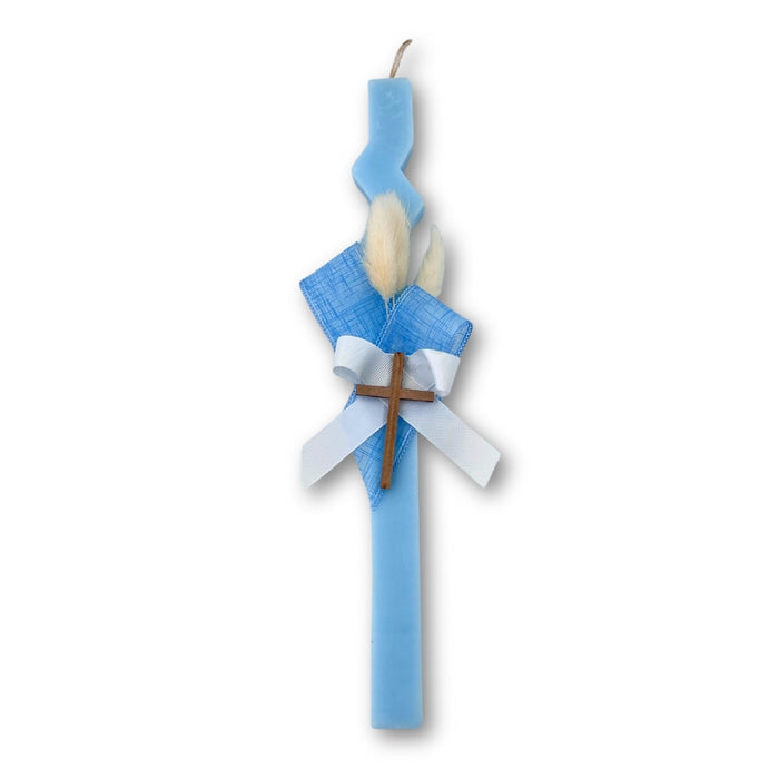 Blue Decorative Palm Sunday Candle