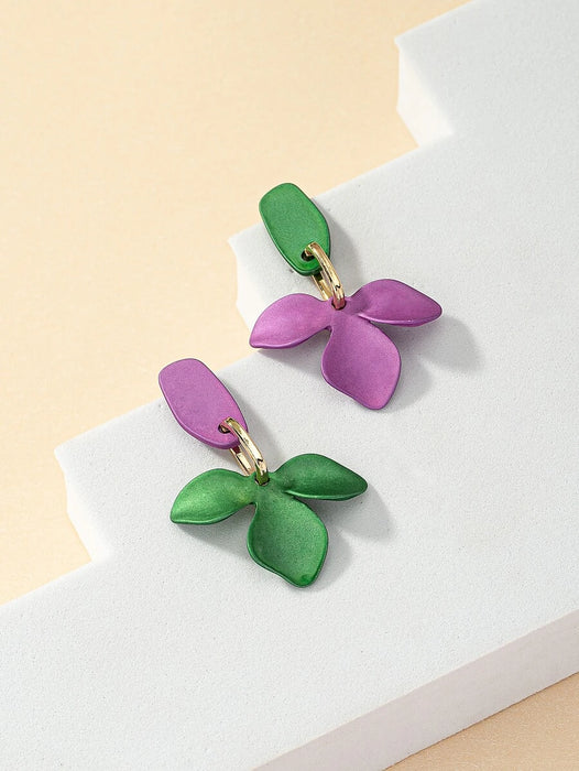 Two Toned Floral Earrings