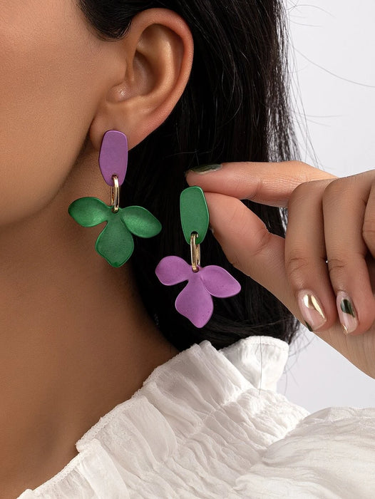 Two Toned Floral Earrings