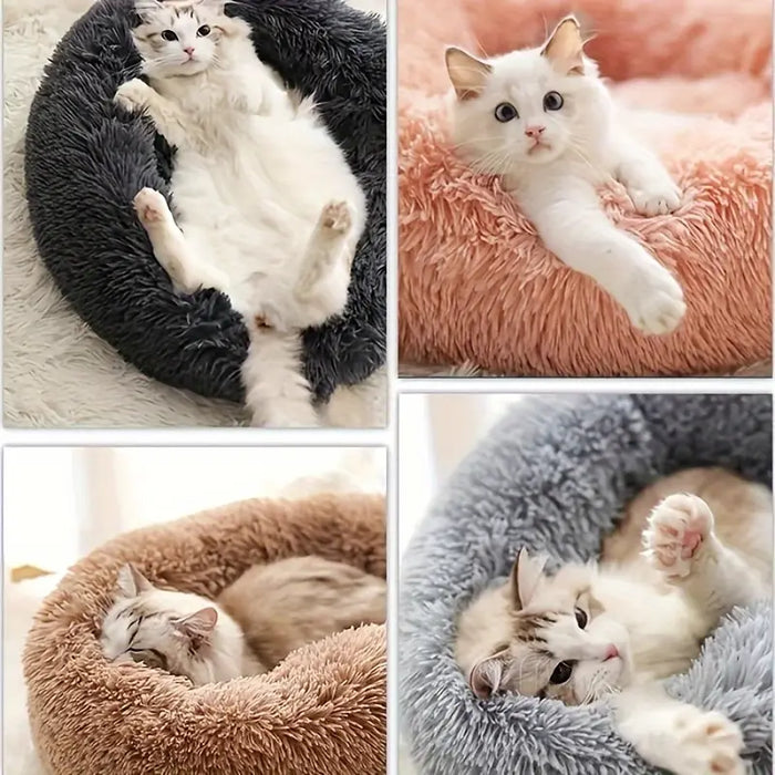 Cozy Striped Plush Pet Bed