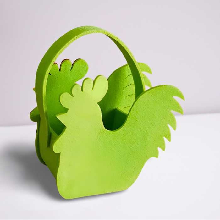 Green Rooster Egg Basket for Easter