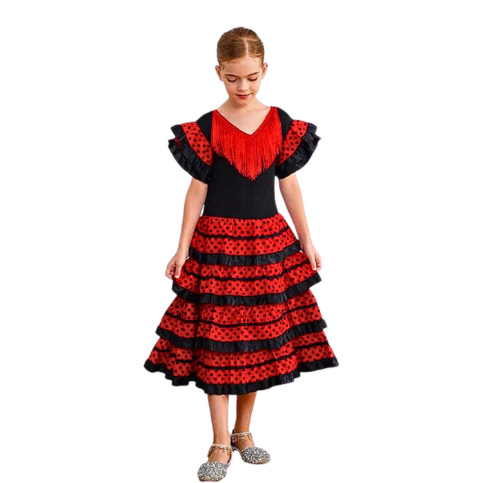 Girls Spanish Flamenco Dancer Costume