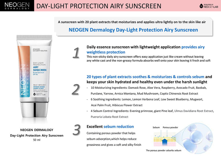 Neogen Dermatology Day Light Protection Airy Sunscreen 50ML