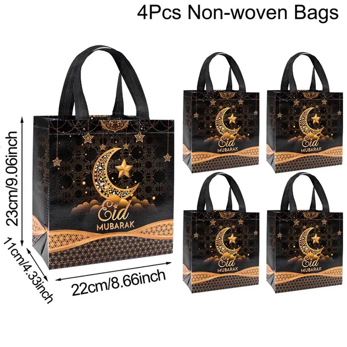 Eid Mubarak Ramadan Tote Bag - 4pcs Set