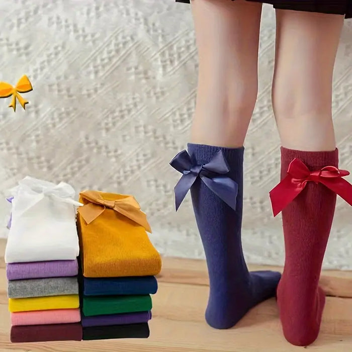 Bowknot Knitted Crew Socks