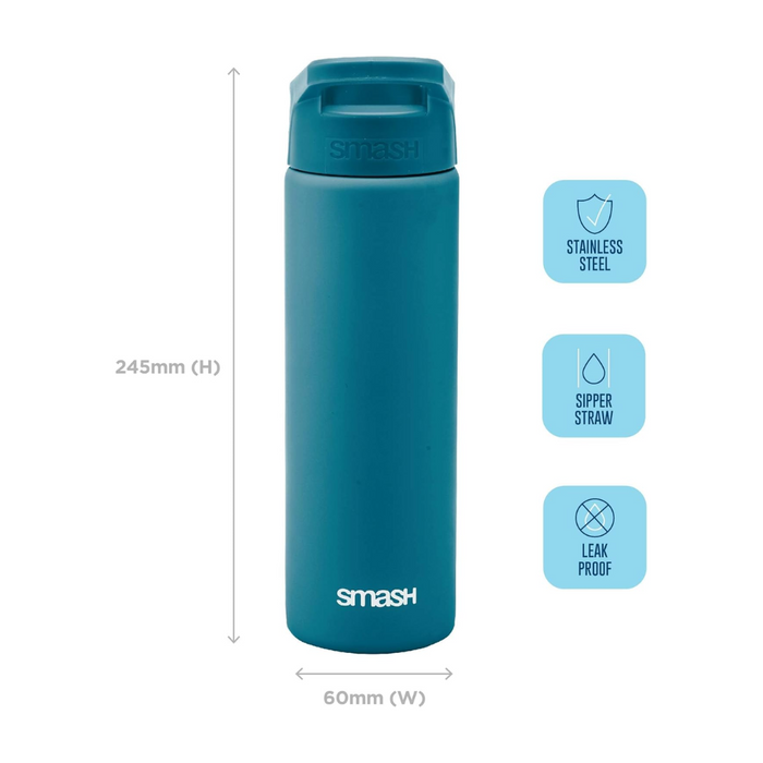 Smash Steel Teal Blue Bottle 750ml