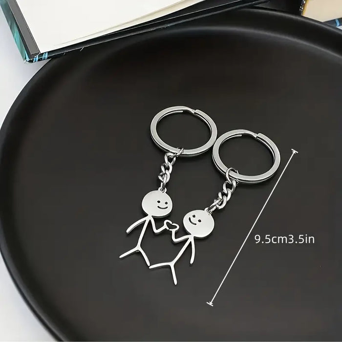 Stickman Heart Duo Keychains