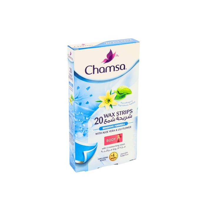 Chamsa Body Wax Strips Aloe Vera & Lili Flower 20's