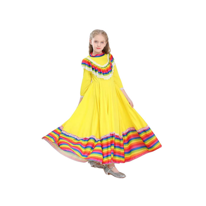 Girls Mexican Jalisco Traditional Costume