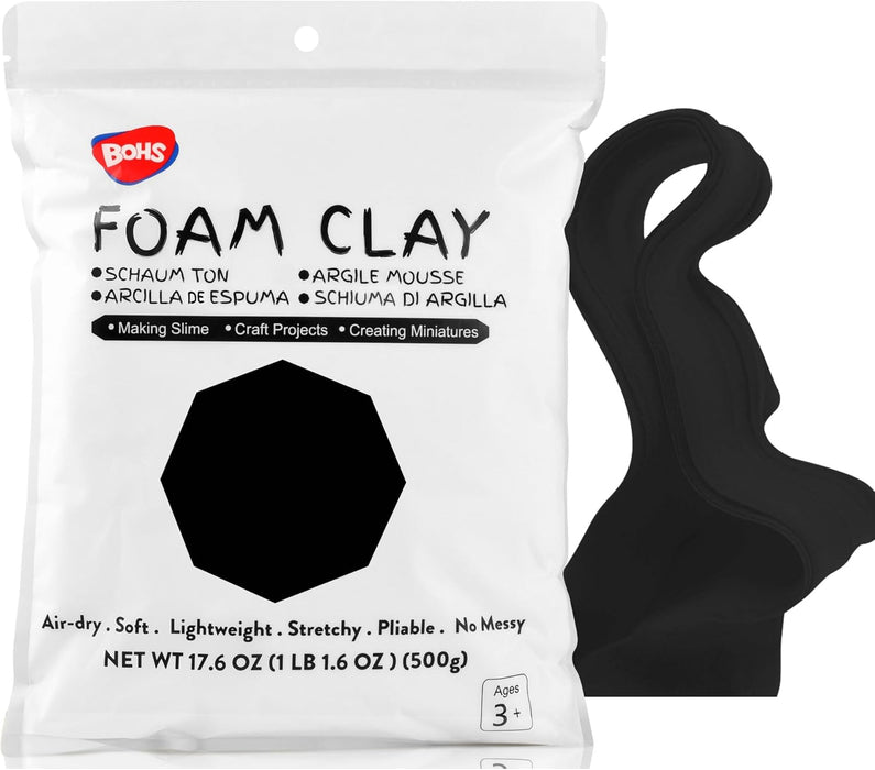 BOHS Air Dry Foam Clay – Black 500g