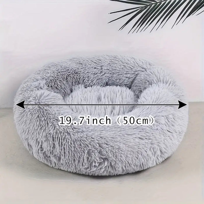 Cozy Striped Plush Pet Bed