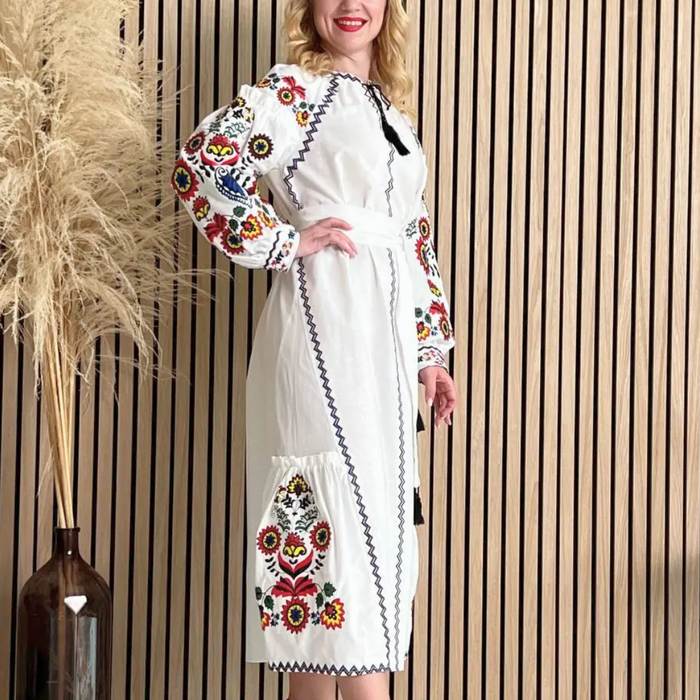 FEMELLE Embroidered & Tasseled Dress فستان فيميل مطرز ومزخرف بالخرز