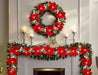 LED Poinsettia Garland for Christmas