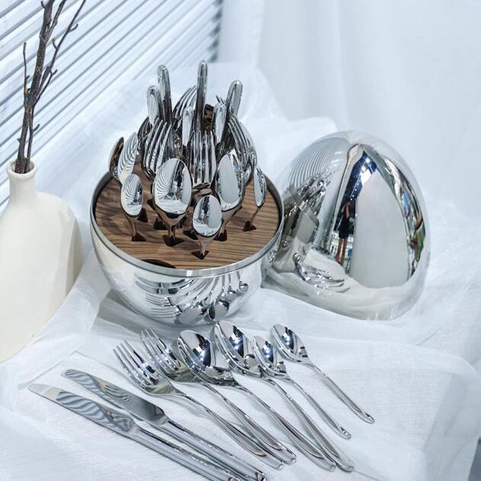 Egg-shaped Cutlery Organizer 24-piece set