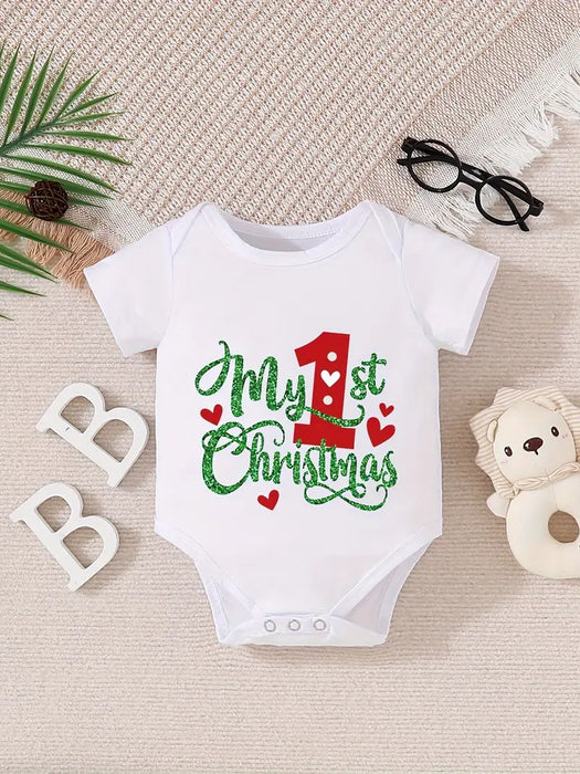 Sparkly My 1st Christmas Baby Bodysuit