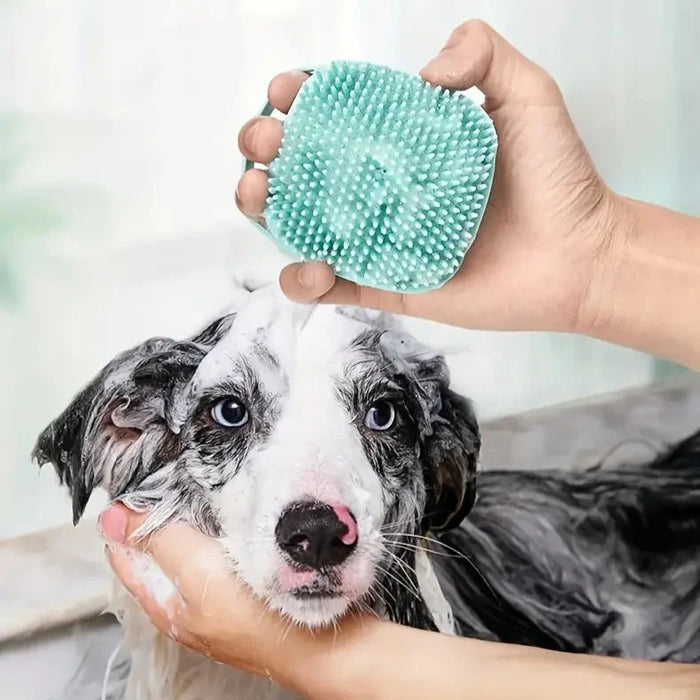 Silicone Pet Shampoo Brush with Dispenser