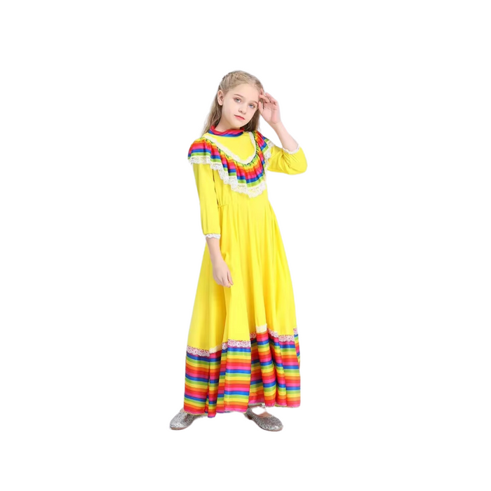 Girls Mexican Jalisco Traditional Costume