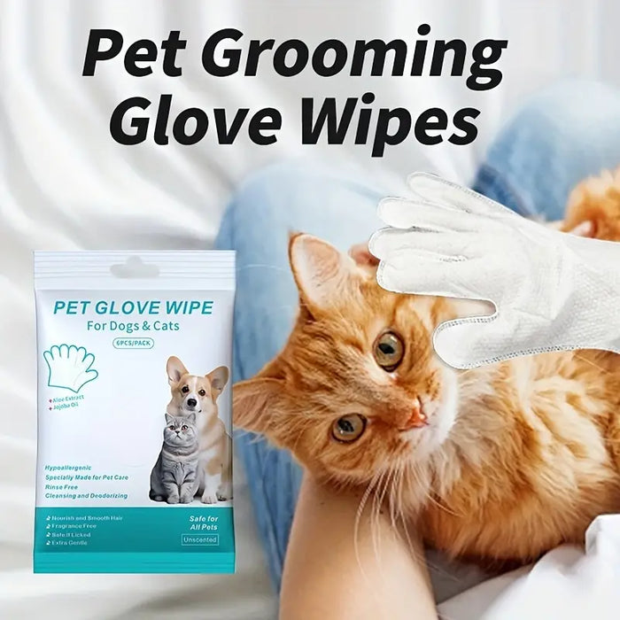 Pet Grooming Wipes Gloves (6-Pack)