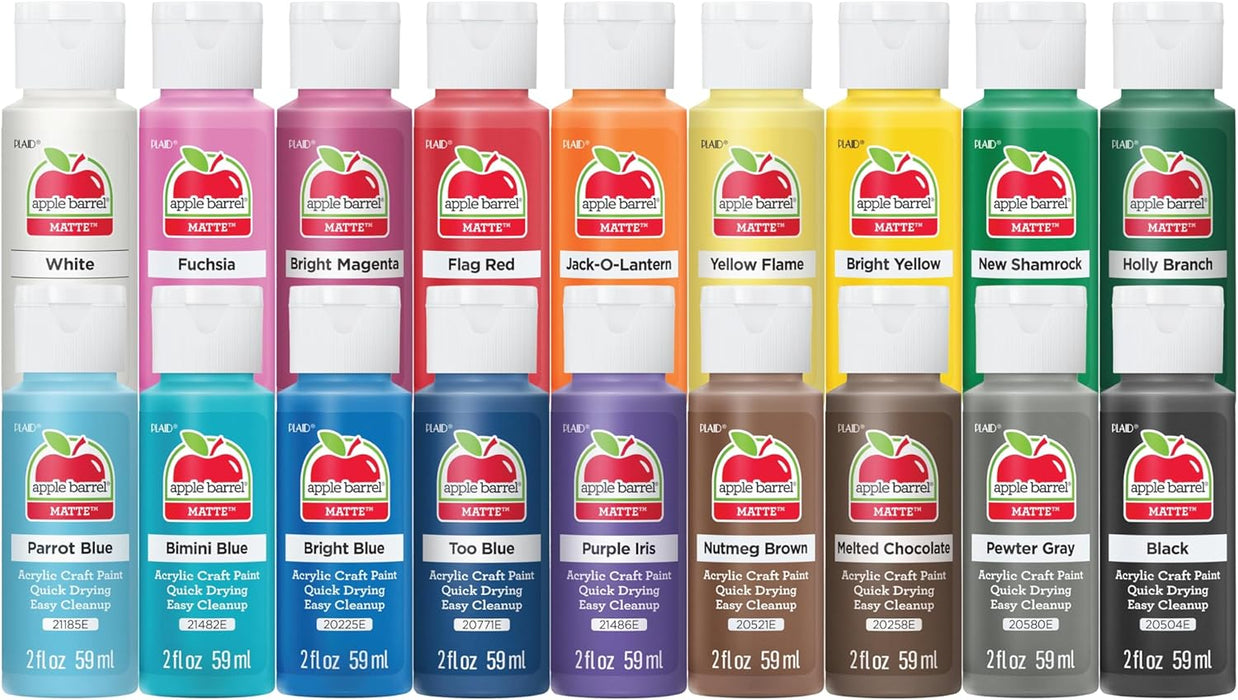 Apple Barrel ® Matte Acrylic Craft Paint 16 Piece Color Set