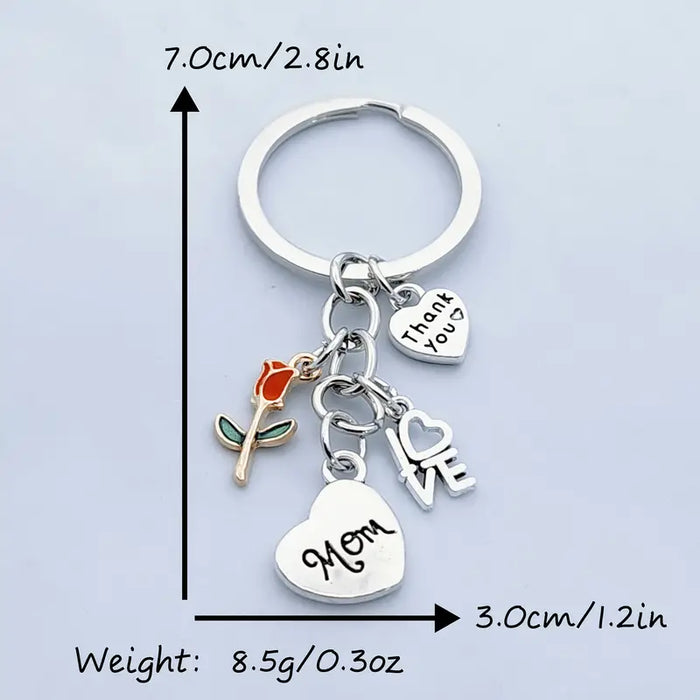 Rose Love Mom Keychain