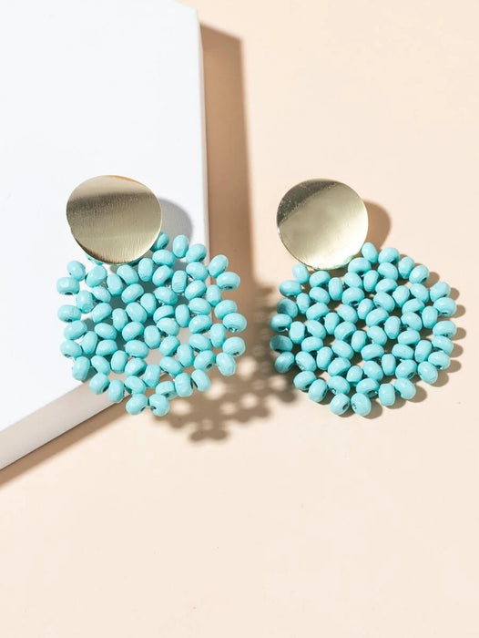 Turquoise Beaded Drop Earrings