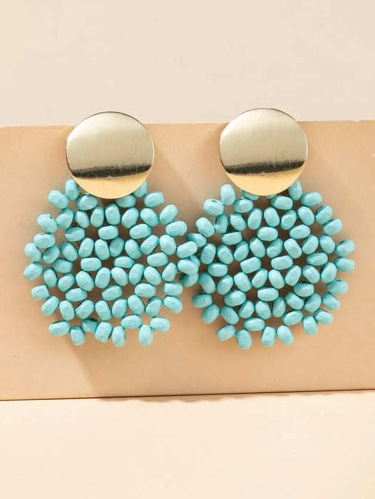 Turquoise Beaded Drop Earrings