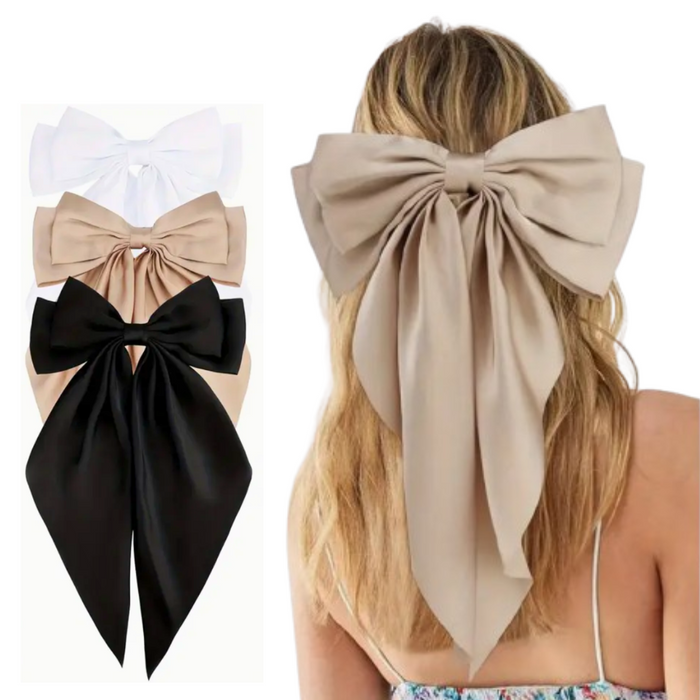 Bow Satin Hair Clips