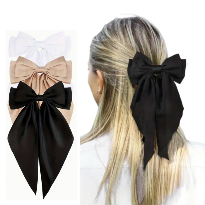 Bow Satin Hair Clips