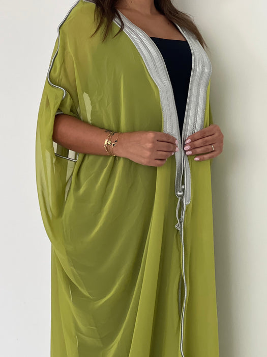 Emerald Flowy Sheer Abaya بشت نسائي شفاف