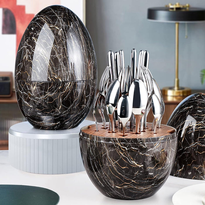 Egg-shaped Cutlery Organizer 24-piece set